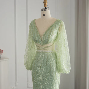 Vestido de Festa Longo Sereia com Detalhes e Faixa - Modelo Especial