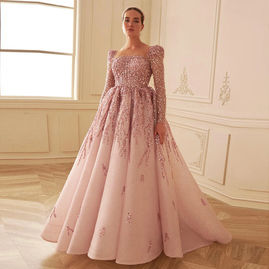Vestido de Festa Longo Majestade Rosa Empoeirado - Modelo Especial