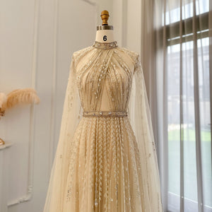 Vestido de Festa Maxi Luxo em Tecido Fluído Cravejado em Cristais - Modelo Especial