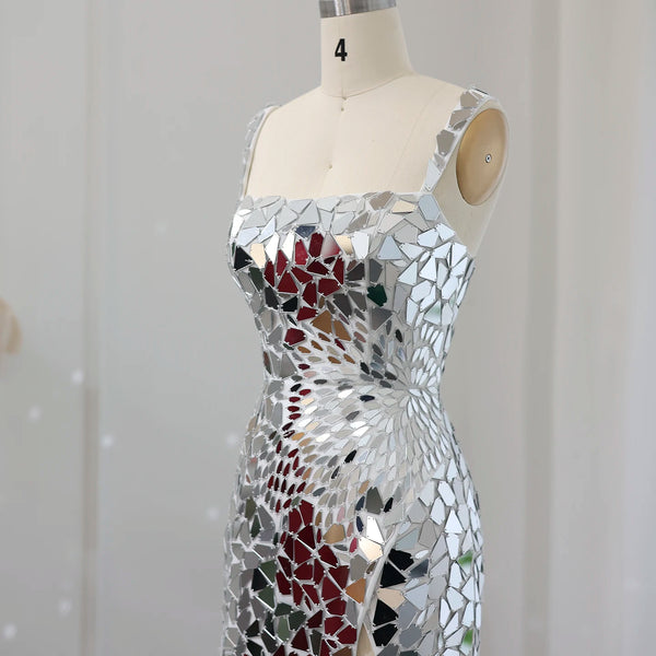 Vestido de Festa Mini Luxo Prateado - Modelo Especial