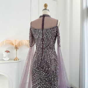 Vestido de Festa Longo com Manga em Renda Cristal - Modelo Especial