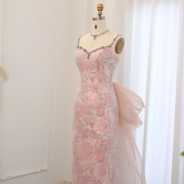 Vestido de Festa Longo Rosa Empoeirado com Renda - Modelo Especial