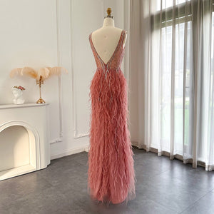 Vestido de Festa em V em Cristais Elegante - Modelo Especial