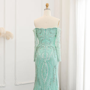 Vestido de Festa Longo Verde Menta com Abertura Lateral - Modelo Especial