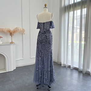 Vestido de Festa Longo Vernazza Cristais com Abertura Lateral - Modelo Especial
