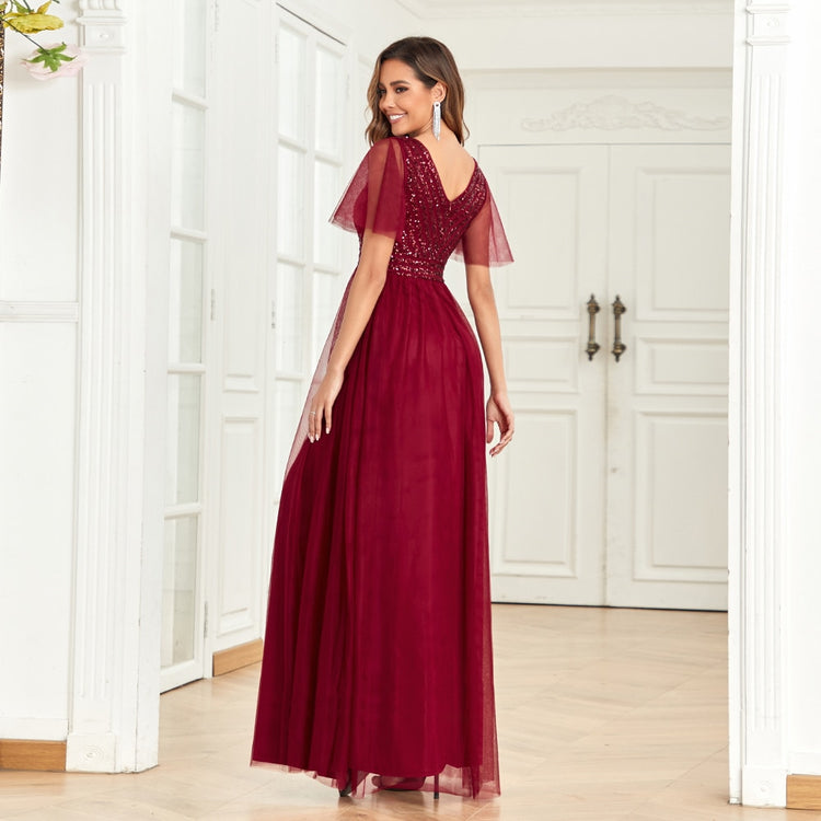 Vestido de Festa Marsala em Renda Clássico