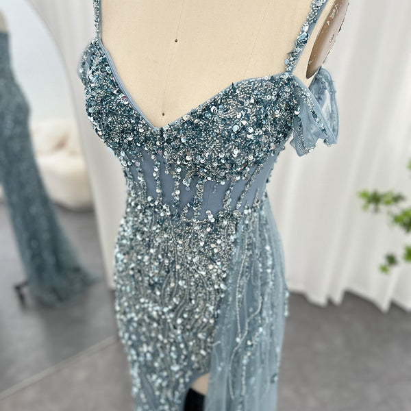 Vestido de Festa com Abertura Lateral Brilho - Modelo Especial