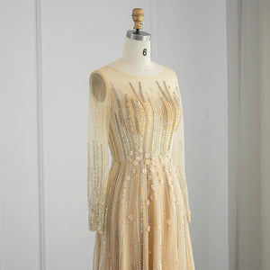 Vestido de Festa Longo Dourado Luxo - Modelo Especial