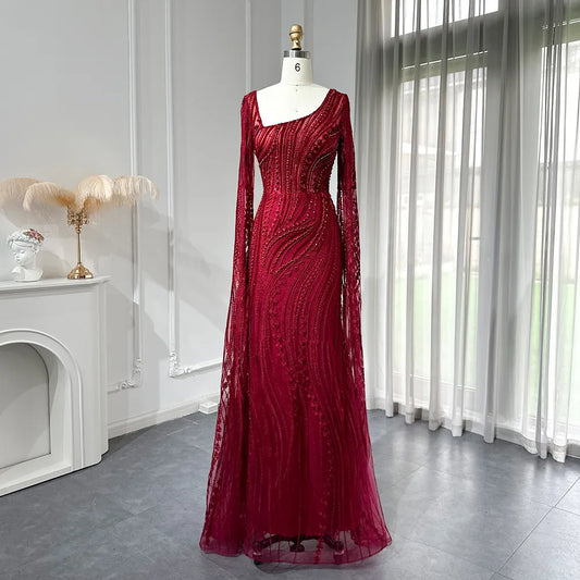 Vestido de Festa Marsala Sereia Luxo - Modelo Especial