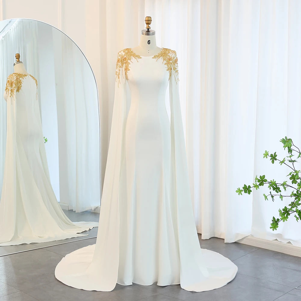 Vestido de Noiva com Detalhes em Dourado Longo - Modelo Especial