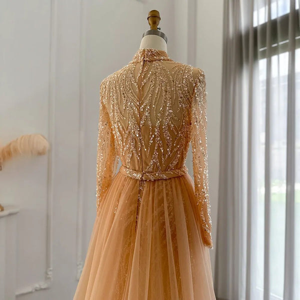 Vestido de Festa Dourado Elegante Longo - Modelo Especial