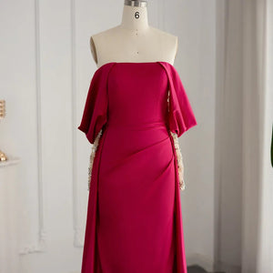 Vestido de Festa Longo com Mangas Brilho - Modelo Especial