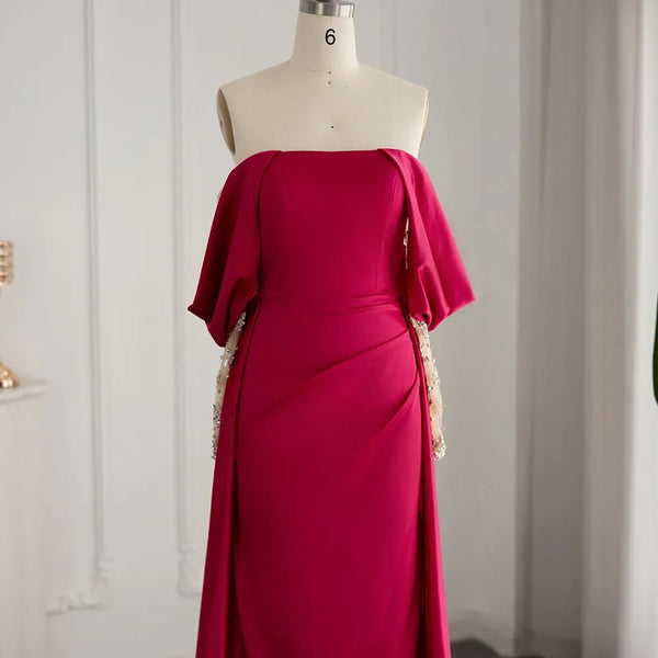 Vestido de Festa Longo com Mangas Brilho - Modelo Especial