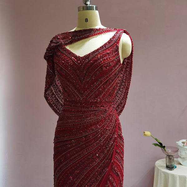 Vestido de Festa Luxo Clássico com Cravejado em Cristais com Manta - Modelo Especial