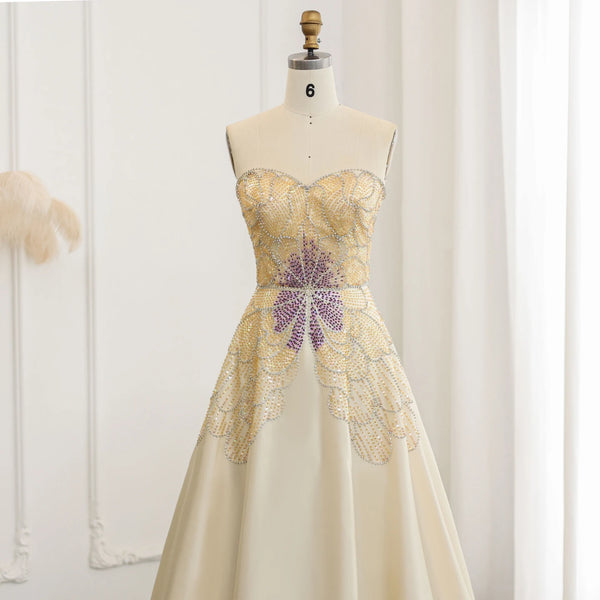 Vestido de Festa Longo Champanhe Buttlerfly - Modelo Especial