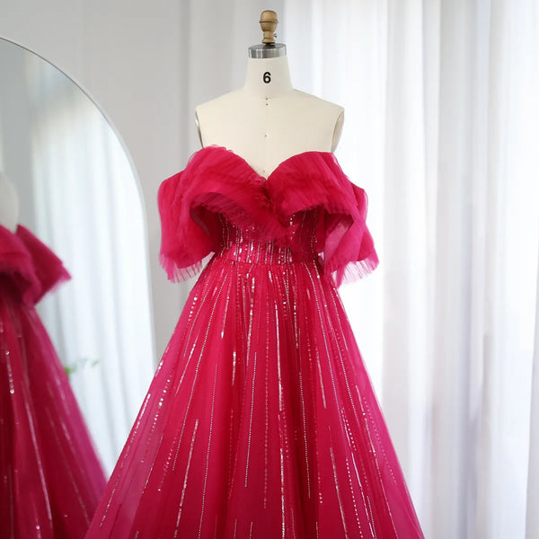 Vestido de Festa Longo Petala Delicado Vermelho - Modelo Especial