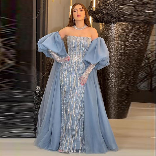 Vestido de Festa Longo com Manga Bufante - Modelo Especial
