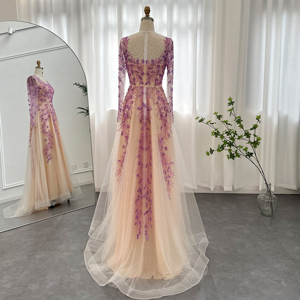 Vestido de Festa Longo Lavanda Sakura em Renda Luxo - Modelo Especial
