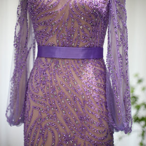 Vestido de Festa Longo Primavera Brilhante Lavanda - Modelo Especial