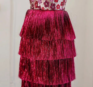 Vestido de Festa Longo Marsala em Camadas Luxo - Modelo Especial