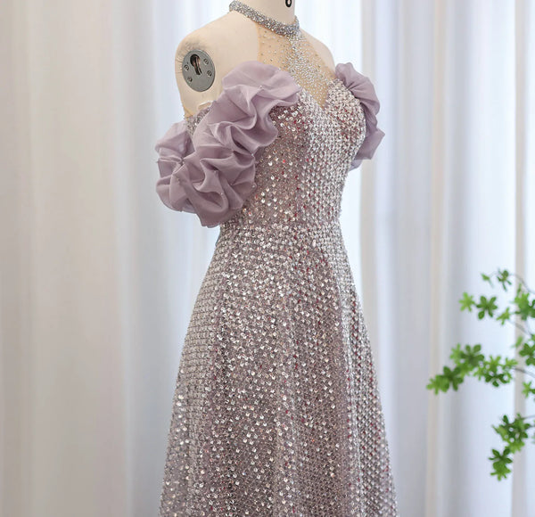 Vestido de Festa Longo Detalhado com Flores - Modelo Especial