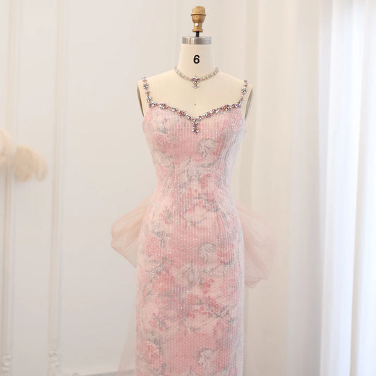 Vestido de Festa Longo Rosa Empoeirado com Renda - Modelo Especial