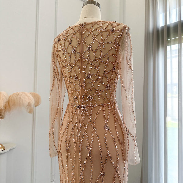 Vestido de Festa Longo Cristais Geometricos - Modelo Especial