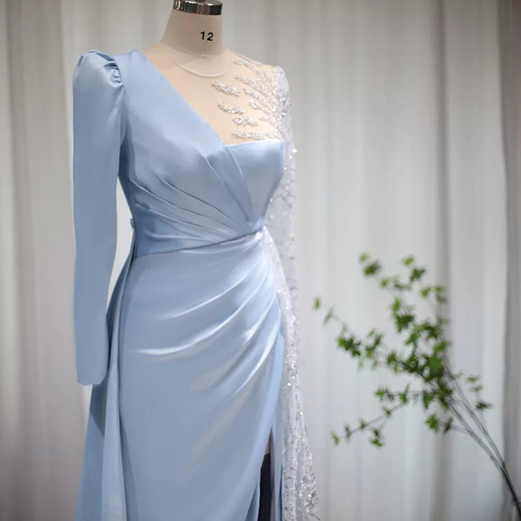 Vestido de Festa Longo Cristal Charmoso Azul - Modelo Especial
