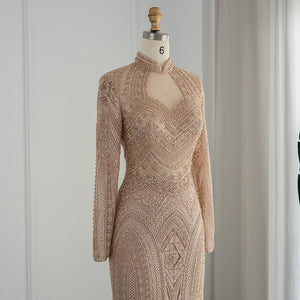 Vestido de Festa de Luxo Deslumbrante com Cristais e Pedrarias