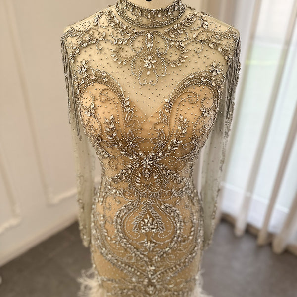 Vestido de Festa Longo com Plumas Imperial - Modelo Especial