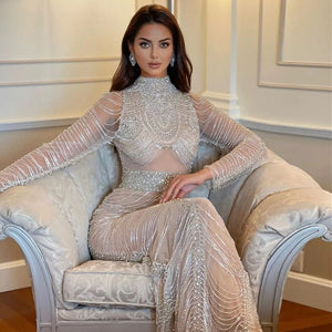 Vestido de Festa Longo Elegância Cristalina - Modelo Especial