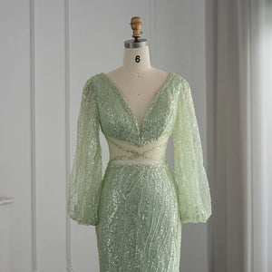 Vestido de Festa Longo Sereia com Detalhes e Faixa - Modelo Especial