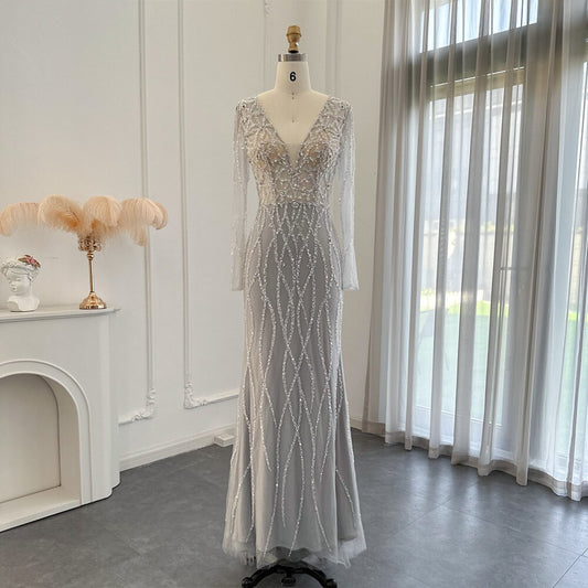 Vestido de Festa Longo Cristais Geometricos - Modelo Especial