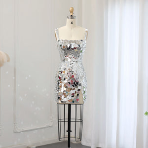 Vestido de Festa Mini Luxo Prateado - Modelo Especial