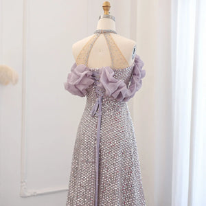 Vestido de Festa Longo Detalhado com Flores - Modelo Especial
