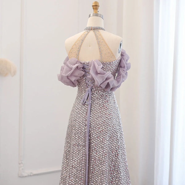Vestido de Festa Longo Detalhado com Flores - Modelo Especial