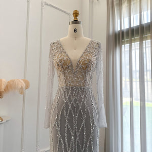 Vestido de Festa Longo Cristais Geometricos - Modelo Especial