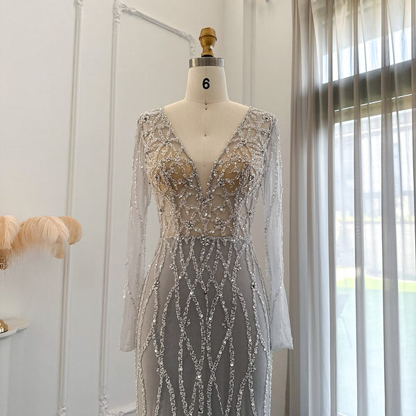Vestido de Festa Longo Cristais Geometricos - Modelo Especial