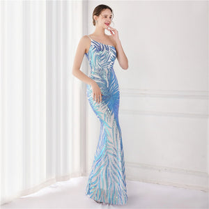 Vestido de Festa Longo Versalhes Azul Serenity (Pronta Entrega)