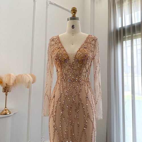 Vestido de Festa Longo Cristais Geometricos - Modelo Especial