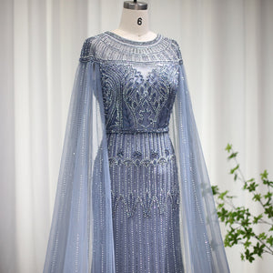 Vestido de Festa Longo com Manga Capa Árabe Luxo - Modelo Especial