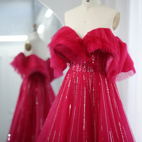 Vestido de Festa Longo Petala Delicado Vermelho - Modelo Especial