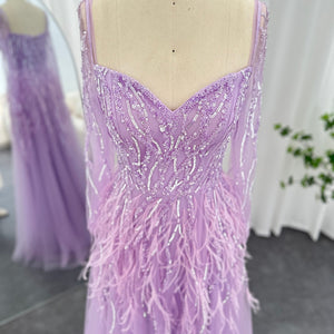 Vestido de Festa Luxo Clássico Detalhado com Plumas - Modelo Especial