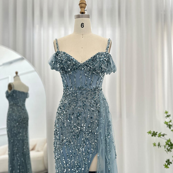 Vestido de Festa com Abertura Lateral Brilho - Modelo Especial