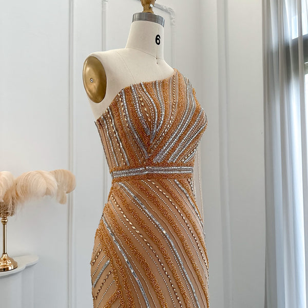 Vestido de Festa Longo Dourado Luxuoso - Modelo Especial