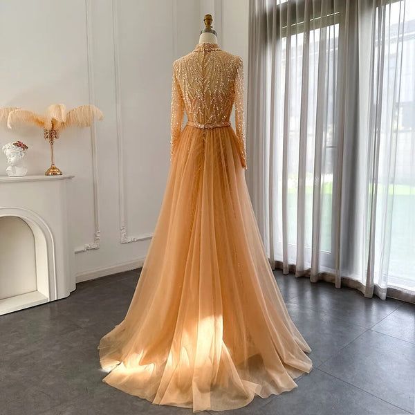Vestido de Festa Dourado Elegante Longo - Modelo Especial