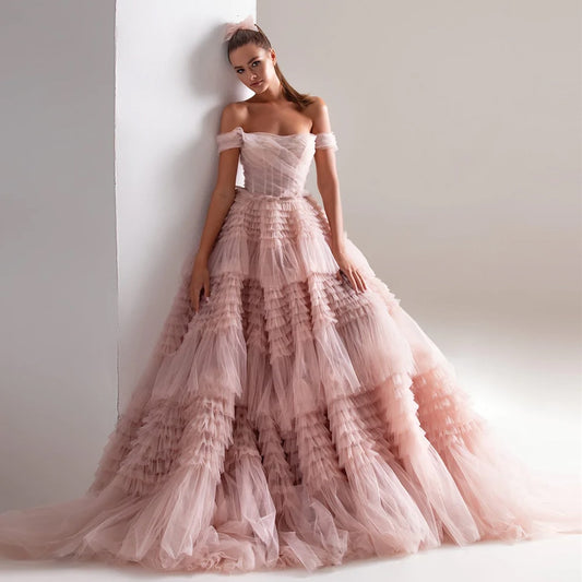 Vestido de Festa Longo com Saia em Volume Rosa Empoeirado Luxo - Modelo Especial