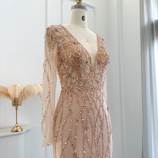 Vestido de Festa Longo Cristais Geometricos - Modelo Especial
