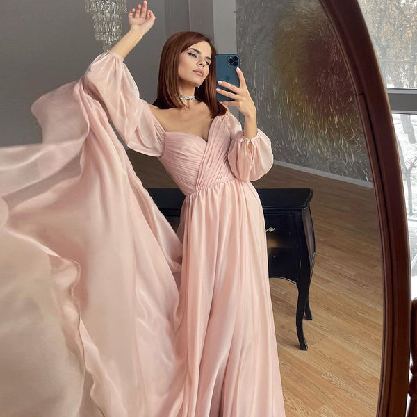 Vestido de Festa Longo em Tecido Leve Luxuoso - Modelo Especial