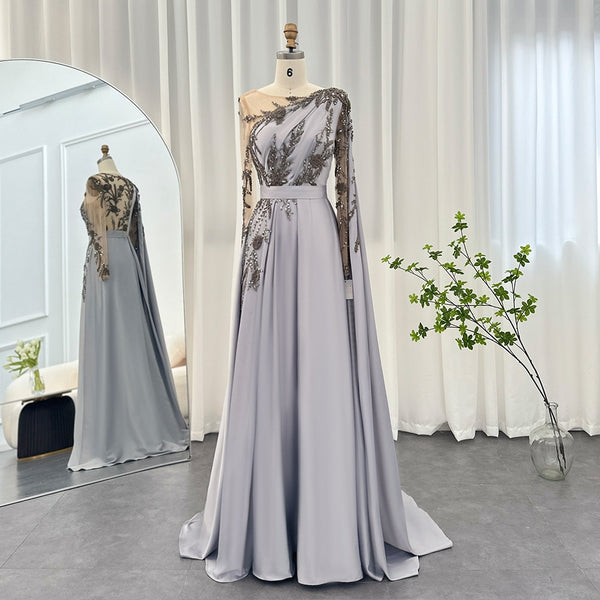 Vestido de Festa Luxuoso com Cristais em Padrão Floral - Modelo Especial